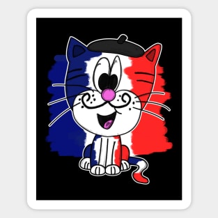 Bastille Day 14 July French Tricolore Cat Funny Sticker